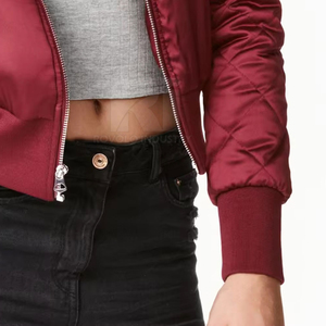 High Quality <b>Breathable</b> <b>Waterproof</b> Eco-Friendly Long Sleeve <b>Women's</b> Bomber <b>Jacket</b> with Standing Collar and Full Zip up - Product Image 5