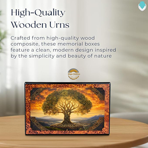 Eco-Friendly Wooden Cremation Urn <b>for</b> Adults Decorative Wooden <b>Memorial</b> Urn <b>for</b> Loved Ones Wholesale Wooden Ash Urn <b>for</b> Funeral - Product Image 5