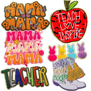 Parches Bordados Personalizados al por Mayor, Parches de Chenilla con Letras Bordadas en 3D para Prendas - Product Image 4