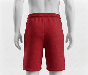 Shorts Bermuda Homme en Coton Rouge avec Cordon de Serrage, Couleur Unie, Décontracté, Taille Mi-Haute, Tricoté, Respirant, Coupe Classique - Product Image 5