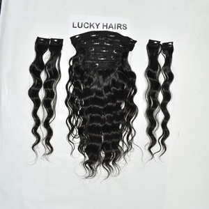 Extensiones de Cabello Humano Natural 100% Virgen Hindú, Ondulado, Sin Procesar, Cutícula Alineada, con Clip, Precio al por Mayor - Product Image 4