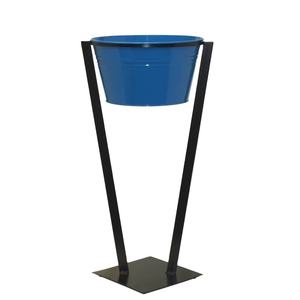Bañera de bebidas de metal azul con soporte negro alto Diseño moderno y elegante Ideal para fiestas al aire libre Eventos o elegante juego de exhibición de bebidas - Product Image 1