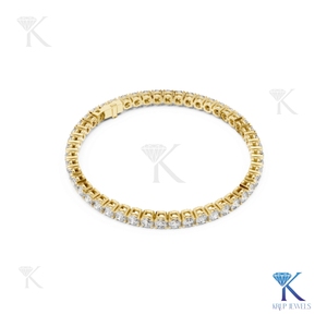 Bracelet tennis en diamant de laboratoire 3,30 mm, taille brillant rond, or massif 14K 18K, bijoux de luxe pour femmes, fabricant - Product Image 3
