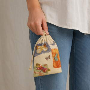Bolsa de Algodón con Cordón Personalizada, 13x18 cm, con Diseño de Mariposa, para Regalos, Venta al Por Mayor, Fabricante OEM/ODM, Marca Privada - Product Image 5
