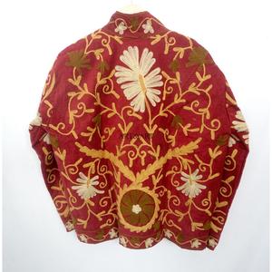 Veste en cotisse 100% coton brodée à la main, unique, pour femme, manches longues, col mandarin, respirante, idéale pour l'automne - Product Image 6