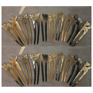 Épingles à cheveux élégantes en acétate de cellulose faites à la main, décoratives, pour usage quotidien, dans des vases blancs - Product Image 5