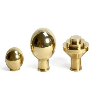 Superbe bouton de meuble rond en laiton, design traditionnel, finition dorée brillante, poignée durable pour armoire et tiroir - Product Image 1