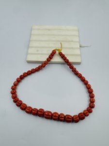 Natural Oxblood Red Coral Rondelle Beads <b>Necklace</b> Handmade Coral <b>Statement</b> <b>Necklace</b> Coral Gemstone Jewelry Gift - Product Image 2