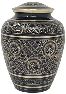 Majestic Brass Adult Cremation Memorial Urn Funeral <b>Ash</b> <b>Keepsake</b> Holder Featuring Secure Decorative Threaded Lid Design - Product Image 2