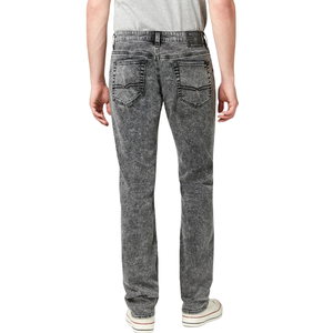 กางเกงยีนส์ผู้ชายทรงตรงผ้ายีนส์ฟอกสีสไตล์วินเทจ แต่งลายปะติด 3 มิติ ยืดได้ ใส่สบาย เหมาะสำหรับฤดูใบไม้ร่วงและฤดูหนาว ขายส่ง รับผลิตแบบ OEM ODM - Product Image 3