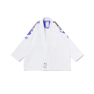 Kimono Blanco de BJJ con Logotipo Verde en la Espalda, Cintura Elástica, Unisex, para Bebés y Niños Pequeños, Ropa de Artes Marciales, 100% Algodón Elástico y Transpirable - Product Image 2