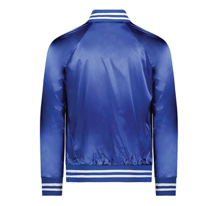 Chaqueta Varsity Azul Satinado con Logotipo Personalizado para Hombre, Chaqueta Varsity Bulls, Precio al por Mayor, Elegante y de Calidad con Servicio OEM - Product Image 4