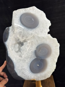 Agate naturelle drusée de forme libre, haute qualité, pièce unique polie, pour la lithothérapie et la décoration intérieure - Product Image 5