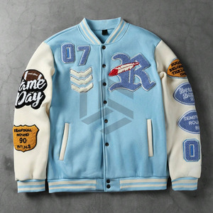 Chaquetas Varsity Personalizadas de Invierno Unisex con Bordado de Letras, Impermeables, Transpirables, Resistentes al Viento, Estilo Urbano para Hombre - Product Image 1