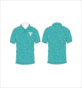 Polo de Hombre Color Verde Azulado con Micro Puntos, Sublimación Personalizada con Estampado Completo, Manga Corta, Transpirable, Ligero, Informal - Product Image 3