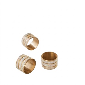 Anillo de servilleta de lujo hecho a mano con grabado de elefante dorado, hebilla de metal vintage para servilletas, decoración de mesa de boda - Product Image 3