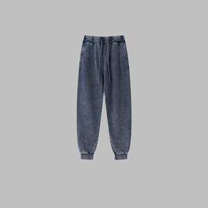 Custom Puff Print Design 420G 100% Cotton Baggy Sun Fade Acid Wash Distressed <b>Jogger</b> <b>Cuffed</b> Sweatpants Vintage <b>Men</b> Hoodie Set - Product Image 5