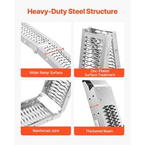 2 rampes en aluminium robustes, capacité de 450 kg, surface de rampe plus large, rampes et supports universels stables pour moto, adaptés aux supports de chargement - Product Image 3