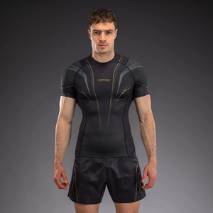 เสื้อรัดกล้ามเนื้อ MMA สำหรับผู้ชาย แบบสั่งทำพิเศษ ผ้าสเตรช ยืดหยุ่นได้ แขนยาวและแขนสั้น สำหรับฝึกซ้อม BJJ No-Gi รับผลิตแบบ OEM - Product Image 1