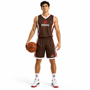 Conjunto de Camiseta de Baloncesto sin Mangas Unisex RONAL SPORTS, Sublimada, con Cuello en V, Corte Regular, para Adultos, Todas las Temporadas - Product Image 3