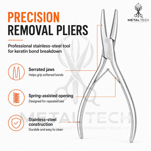 Pince de retrait d'extensions capillaires en acier inoxydable de qualité supérieure, professionnelle, avec poignée antidérapante, kit d'outils de salon pour micro-anneaux - Product Image 3