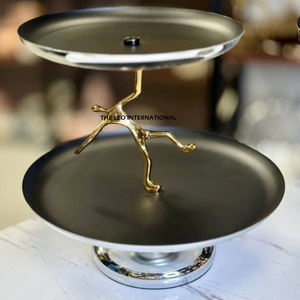 Soporte de Pastel Metálico Minimalista para Cocinas Modernas con Diseño Geométrico y Molde de Resina Epoxi con Cuentas de Cristal - Product Image 6