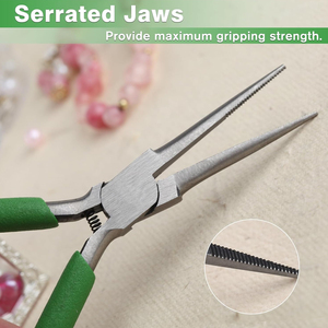 Professional Stainless Steel Jewelry Pliers Tapered Baguette Cut Green Handle For DIY <b>Wire</b> Wrapping Beading Tools - Product Image 2