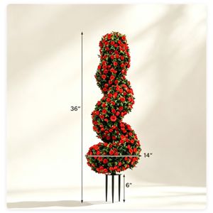 Set di 2 Piante Spiralate Artificiali Realistiche in PE Resistenti alle Intemperie per Interni ed Esterni Casa e Giardino - Product Image 3