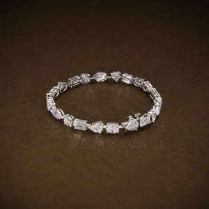 Bracelet tennis 13 TCW en diamants de laboratoire multi-formes certifiés IGI, or 14K, luxe pour mariage ICEDJEWELZ - Product Image 6