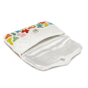 Pochette brodée à la main, motif étoile multicolore, en soie rectangulaire, élégante pour soirées et fêtes, pour femmes - Product Image 4