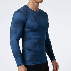 Maillot de compression à manches longues pour garçons, bleu, imprimé par sublimation, séchage rapide, pour enfants - Product Image 4