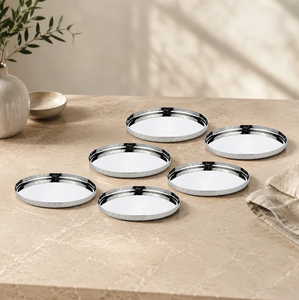 Assiettes en acier inoxydable pour la restauration, au meilleur prix, fabrication artisanale, design moderne, compatibles lave-vaisselle. - Product Image 1