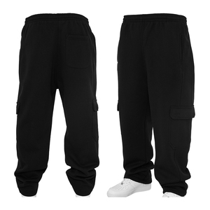 High Quality 100% Polyester Black Casual <b>Trousers</b> Plus Size Lightweight Flat Front Breathable Custom Side Stripes <b>Drawstring</b> - Product Image 1