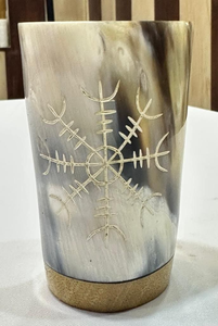 Verre à boire artisanal en corne de buffle sculptée, écologique, fait main, style nordique, couleur naturelle, personnalisable - Product Image 2