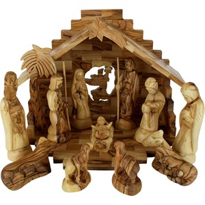 Aqdus Saleem Hand-Painted Pine Wood <b>Nativity</b> Scene Figurines | Eco-friendly Durable Rustic Religious Home Decor Tabletop Display - Product Image 2