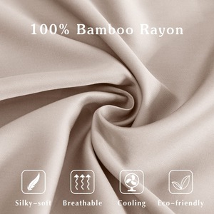 Drap de lit de luxe en bambou 300TC, uni, doux, respirant et rafraîchissant, pour chambre principale, chambre d'amis, hôtel, complexe hôtelier - Product Image 6