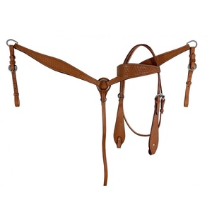 Conjunto de cuello de pecho de cabeza occidental de cuero de vaca de alta calidad, herramientas de cesta, Hardware de acero inoxidable, proveedor mayorista - Product Image 3