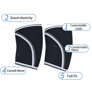 Rodilleras de compresión transpirables de neopreno de 7 mm para levantamiento de pesas y powerlifting, personalizadas al por mayor - Product Image 3