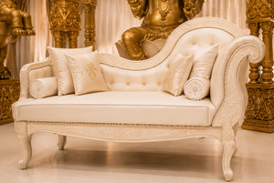 Mandap de mariage traditionnel à double poteau avec statues d'éléphants, style Grand Maharaja, Mandapam en fibre Trivani avec Ganesha, Australie - Product Image 5