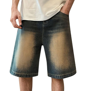 Pantalones Cortos de Mezclilla con Lavado Ácido y Logotipo Personalizado, Unisex, Estilo Urbano, Corte Holgado, Vintage, OEM al por Mayor - Product Image 3