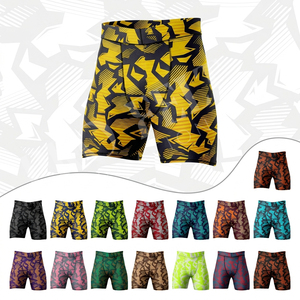 Whole Sale Cheap Price Digital Printed High Elastic Waist Stretchy Spandex Polyester Compression Shorts Running Boxing Training - Product Image 1