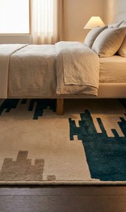 Tapis persans abstraits tuftés à la main en laine/viscose, grand format, personnalisés, écologiques, lavables, antidérapants, avec envers hautement noué, vente en gros - Product Image 3