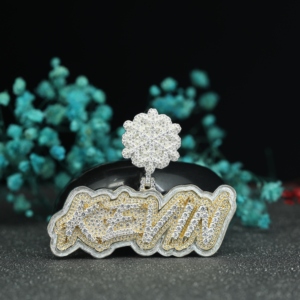 Collar con Colgante de Nombre Personalizado, Diamante Moissanite VVS, Plata de Ley 925, Joyería Hip Hop, Colgante Personalizado - Product Image 1