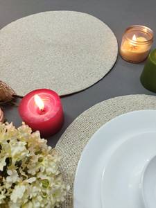 Set de table en coton polyester antidérapant motif bohème, creux, or et argent, diamètre 300 mm, écologique, pour cuisine Cedar Space - Product Image 3