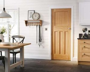 Porte intérieure moderne en polymère de bois imperméable et durable, film mélaminé PVC, placage bois, isolation phonique pour appartement, hôtel - Product Image 3