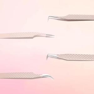 Morje Surgical Precision Stainless Steel <b>Eyelash</b> Tweezers Set with Smooth Tips 10mm Length for Detailed Lash <b>Application</b> - Product Image 6