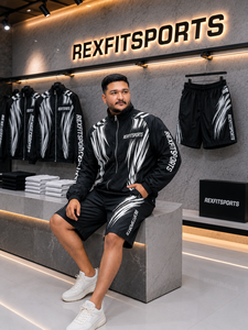 REXFIT SPORTS 2026 Conjunto Deportivo Personalizado para Hombre, Chaqueta con Capucha y Pantalones Cortos de Nailon Negro, Ligero, para Gimnasio, Entrenamiento, Running - Product Image 3