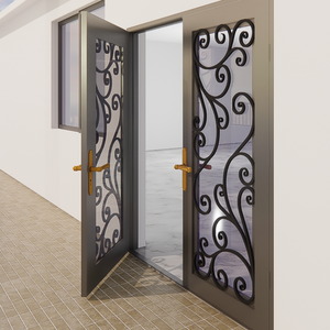 Puerta de Entrada de Hierro Forjado de Primera Calidad, Puerta Frontal Decorativa de Metal con Opciones de Diseño Personalizadas - Product Image 3