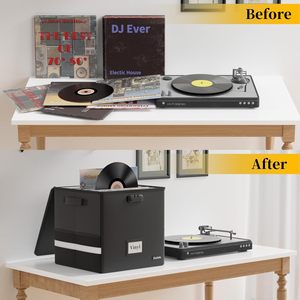 Có thể khóa Vinyl kỷ lục lưu trữ hộp chống cháy và không thấm nước Kỷ Lục tổ chức mà giữ hơn 100 hồ sơ duy nhất (12 inch) - Product Image 4