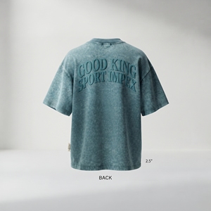 T-shirt surdimensionné personnalisé délavé à l'acide pour homme, épais, vintage, à épaules tombantes, brodé, col rond côtelé, style streetwear - Product Image 2